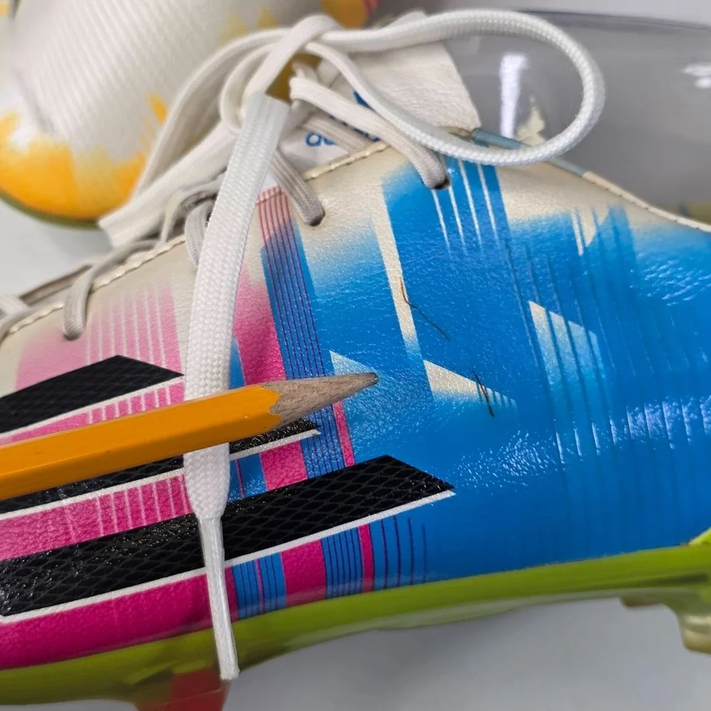 Adidas F50 Adizero Messi FG Soccer Cleats Men's Size 11 Boots White Multi F32729